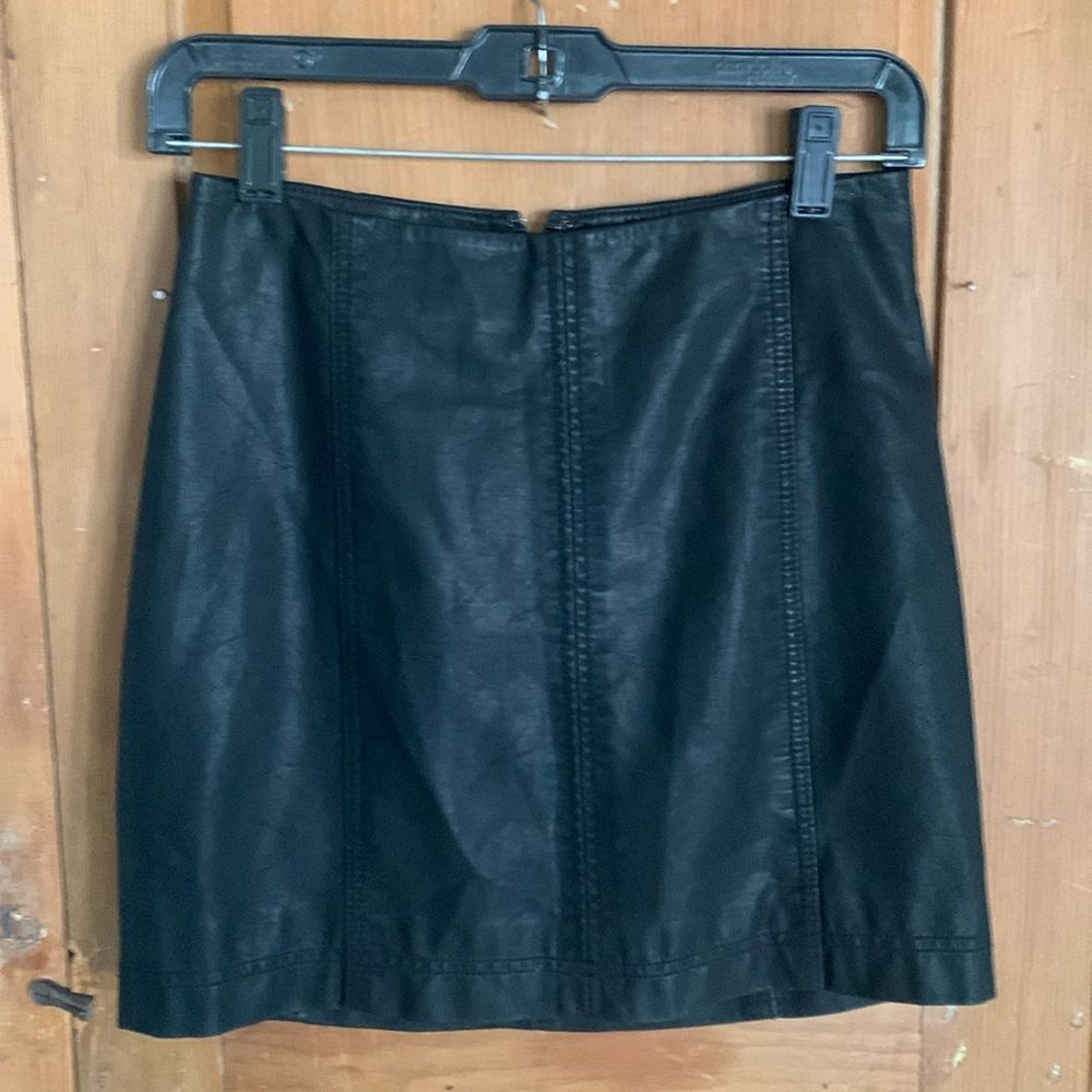 Free People Modern Femme black vegan leather mini skirt